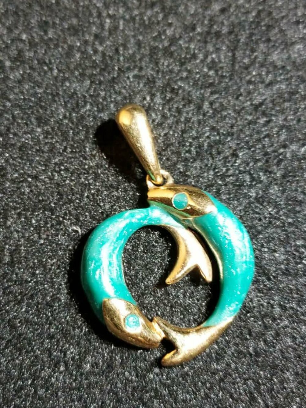 Bob Mackie vintage pendant/ Pisces twin fish